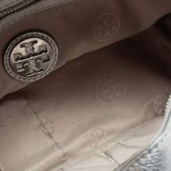 Pre Owned Tory Burch Silver Leather Thea Chain Crossbody Bag