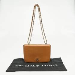 Pre Owned Tory Burch Brown Leather Robinson Shoulder Bag
