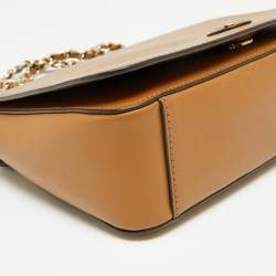 Pre Owned Tory Burch Brown Leather Robinson Shoulder Bag