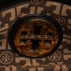 Pre Owned Tory Burch Black Patent Leather Reva Flap Clutch