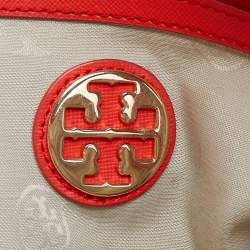 Pre Owned Tory Burch Orange Leather Robinson Middy Satchel