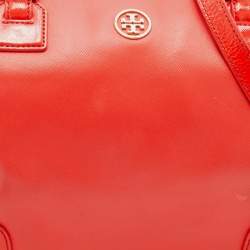 Pre Owned Tory Burch Orange Leather Robinson Middy Satchel