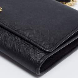 Pre Owned Tory Burch Black Leather Robinson Wallet On Chain