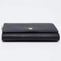 Pre Owned Tory Burch Black Leather Robinson Wallet On Chain