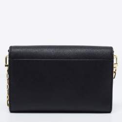 Pre Owned Tory Burch Black Leather Robinson Wallet On Chain