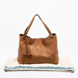 Pre Owned Tory Burch Brown Leather Thea Center Tote