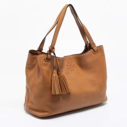 Pre Owned Tory Burch Brown Leather Thea Center Tote