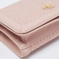 Pre Owned Tory Burch Beige Quilted Leather Bryant Crossbody Bag