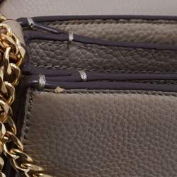 Pre Owned Tory Burch Grey Leather Chelsea Shoulder Bag