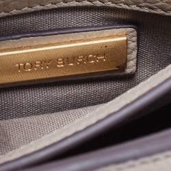 Pre Owned Tory Burch Grey Leather Chelsea Shoulder Bag