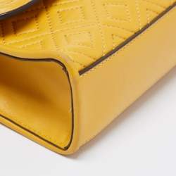 Tory Burch Yellow Leather Small Fleming Crossbody Bag