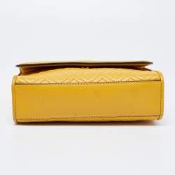 Tory Burch Yellow Leather Small Fleming Crossbody Bag