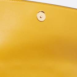 Tory Burch Yellow Leather Small Fleming Crossbody Bag