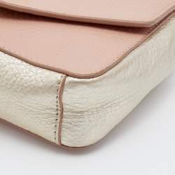 Pre Owned Tory Burch Pink/Gold Leather Mini Kira Crossbody Bag