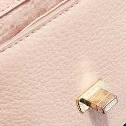 Pre Owned Tory Burch Pink/Gold Leather Mini Kira Crossbody Bag