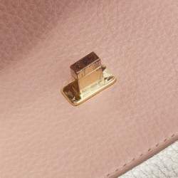 Pre Owned Tory Burch Pink/Gold Leather Mini Kira Crossbody Bag