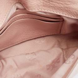 Pre Owned Tory Burch Pink/Gold Leather Mini Kira Crossbody Bag