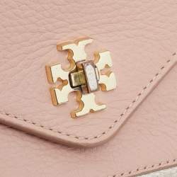 Pre Owned Tory Burch Pink/Gold Leather Mini Kira Crossbody Bag