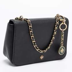 Pre Owned Tory Burch Black Leather Robinson Shoulder Bag