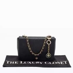 Pre Owned Tory Burch Black Leather Robinson Shoulder Bag