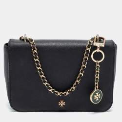 Pre Owned Tory Burch Black Leather Robinson Shoulder Bag