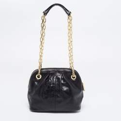 مملوكة مسبقًا Tory Burch Black Leather Mini Dena Shoulder Bag