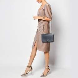 Pre Owned Tory Burch Navy Blue Saffiano Leather Emerson Shoulder Bag