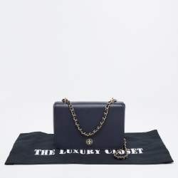 Pre Owned Tory Burch Navy Blue Saffiano Leather Emerson Shoulder Bag