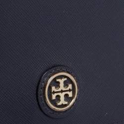 Pre Owned Tory Burch Navy Blue Saffiano Leather Emerson Shoulder Bag