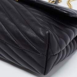 Pre Owned Tory Burch Black Quilted  Leather Kira Shoulder Bag