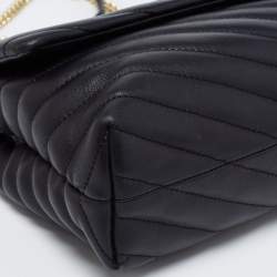 Pre Owned Tory Burch Black Quilted  Leather Kira Shoulder Bag