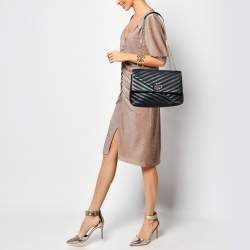 Pre Owned Tory Burch Black Quilted  Leather Kira Shoulder Bag