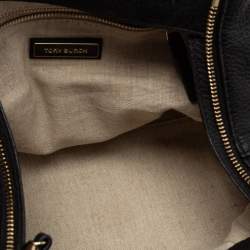 Pre Owned Tory Burch Black Leather Small Half Moon Satchel