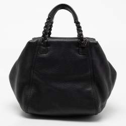 Pre Owned Tory Burch Black Leather Small Half Moon Satchel