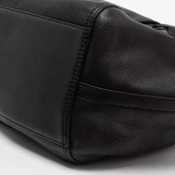 Pre Owned Tory Burch Black Leather Small Half Moon Satchel