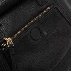 Pre Owned Tory Burch Black Leather Small Half Moon Satchel