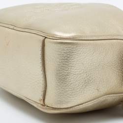 Pre Owned Tory Burch Metallic Gold Leather Thea Chain Crossbody Bag