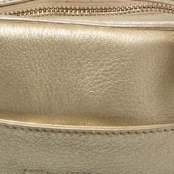 Pre Owned Tory Burch Metallic Gold Leather Thea Chain Crossbody Bag