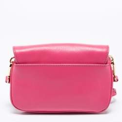 Pre Owned Tory Burch Pink Leather Small Robinson Crossbody Bag