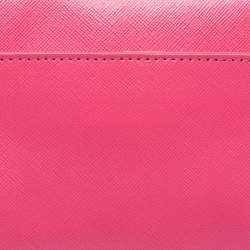 Pre Owned Tory Burch Pink Leather Small Robinson Crossbody Bag