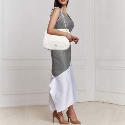 Pre Owned Tory Burch Cream Quilted Leather Bryant Shoulder Bag