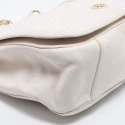 Pre Owned Tory Burch Cream Quilted Leather Bryant Shoulder Bag