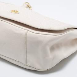 Pre Owned Tory Burch Cream Quilted Leather Bryant Shoulder Bag