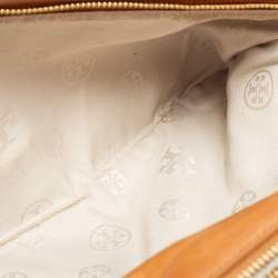 Pre Owned Tory Burch Tan Leather Bombe Reva Clutch