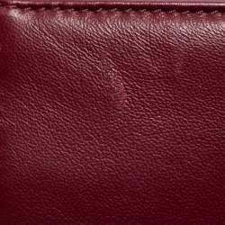 Pre Owned Tory Burch Burgundy Quilted Leather Crossbody Bag