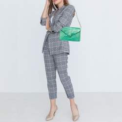 Tory Burch Green Alligator Robinson Envelope Flap Clutch Bag