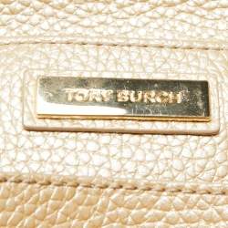 Pre Owned Tory Burch Metallic Beige Leather Perry Tote