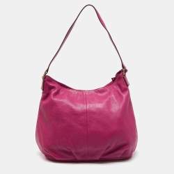 Pre Owned Tory Burch Pink Leather Thea Hobo 