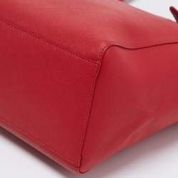 Pre Owned Tory Burch Red Leather Medium York Buckle Tote