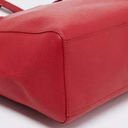 Pre Owned Tory Burch Red Leather Medium York Buckle Tote